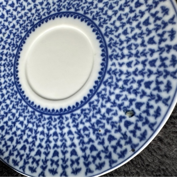 2 Provence rose flower butterfly‎ Blue Teacups Coffee Cups Blue Flowers on white - Picture 6 of 6